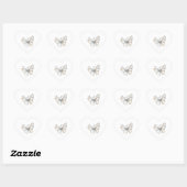Mooie Witte Blauwe Vlinder Bruiloft Feest Hart Sticker (Vel)