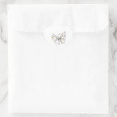 Mooie Witte Blauwe Vlinder Bruiloft Feest Hart Sticker (Tas)