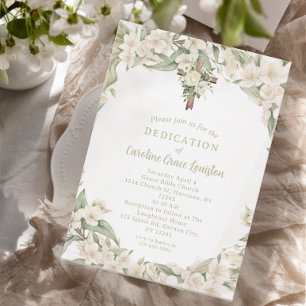 Mooie Witte Bloem Christelijke Toewijding Kaart