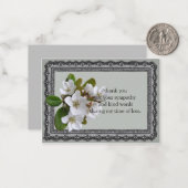 Mooie witte bloem na de begrafenis notitiekaartje (Voorkant / Achterkant in situ)