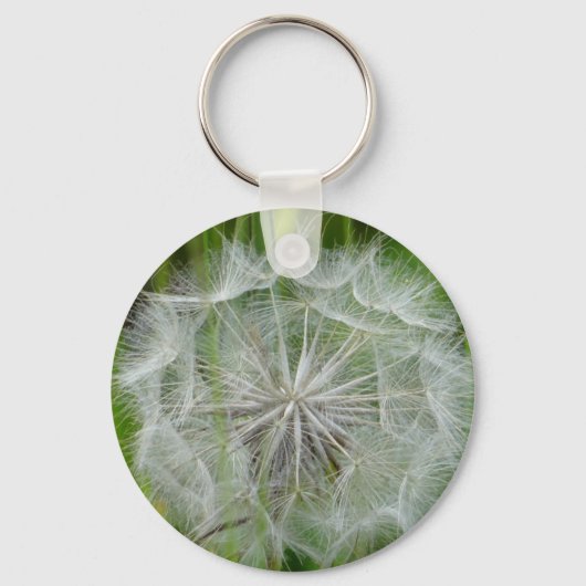 Mooie witte bloem sleutelhanger (Voorkant)