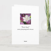 Mooie Witte Bloem - word goed spoedig Kaart (Achterkant)