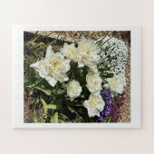 Mooie witte bloemen bloemstuk legpuzzel (Horizontaal)
