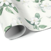 Mooie Witte Bloemen Bruidsuitnodiging Cadeaupapier (Rol Hoek)