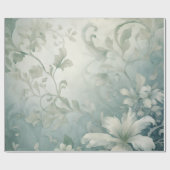 Mooie witte bloemen cadeaupapier (Vlak)