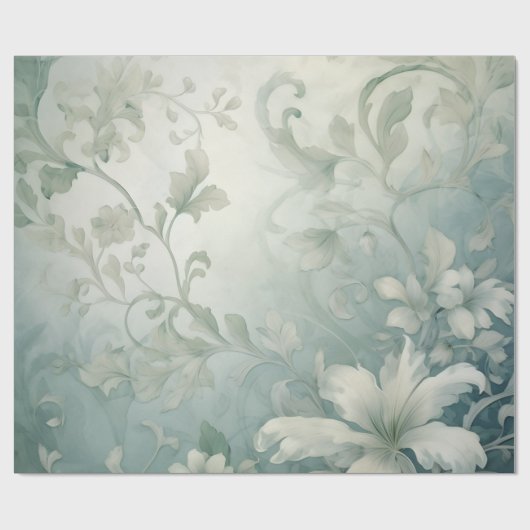 Mooie witte bloemen cadeaupapier (Vlak)