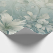 Mooie witte bloemen cadeaupapier (Hoek)