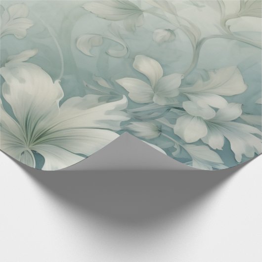 Mooie witte bloemen cadeaupapier (Hoek)