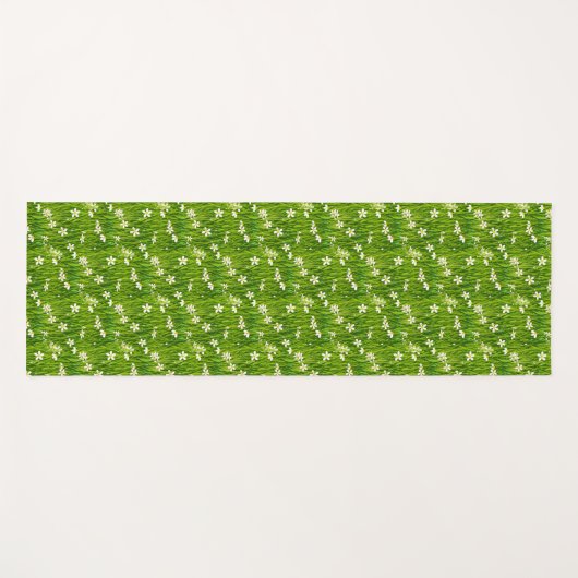 Mooie witte bloemen en groene Planten bladeren Yogamat (Voorkant (horizontaal))