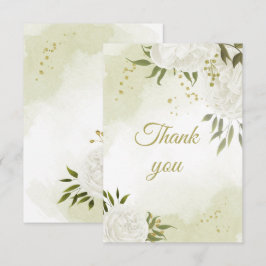 Mooie witte bloemen groen botanisch bedankkaart