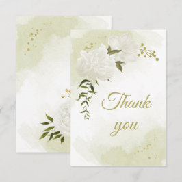 Mooie witte bloemen groen botanisch bedankkaart