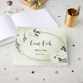 Mooie witte bloemen groene bladeren bruiloft gastenboek