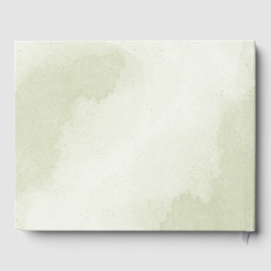 Mooie witte bloemen groene bladeren bruiloft gastenboek (Achterkant)