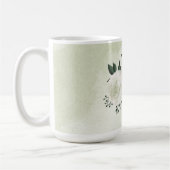 Mooie witte bloemen groene bladeren koffiemok (Links)