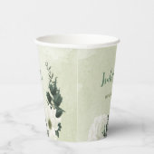 Mooie witte bloemen groene bladeren papieren bekers (Rechts)