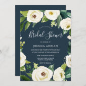 Mooie Witte Bloemen Groene Bruidsdouche Kaart (Voorkant / Achterkant)