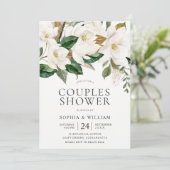 Mooie witte bloemen legante stellen schoeisel kaart (Staand voorkant)