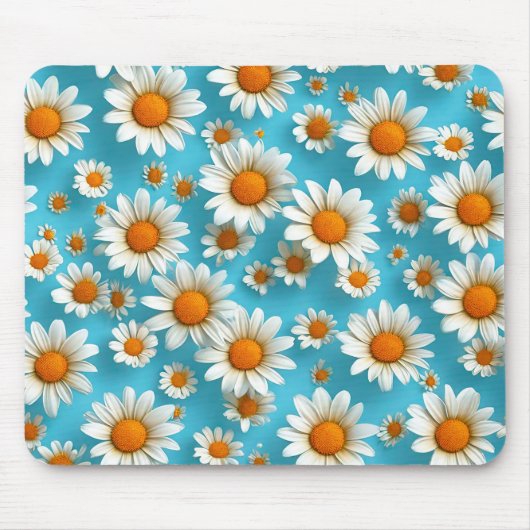Mooie witte bloemen muismat (Voorkant)