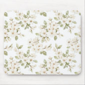 Mooie Witte Bloemen Muismat (Voorkant)