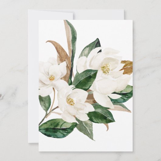 Mooie Witte Bloemige Elegante Trouw Kaart (Achterkant)