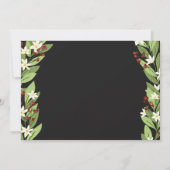 Mooie witte bloemige rode bessen vakantie brunch kaart (Achterkant)