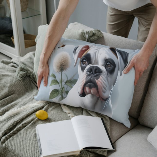 Mooie witte Boxerhond in de natuur Accent Kussen (Creator heeft geüpload)