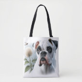 Mooie witte boxerhond in de natuur tote bag (Voorkant)