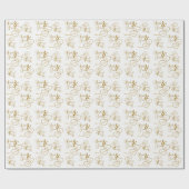 Mooie witte bruiloft met gouden schrift beletterin cadeaupapier (Vlak)