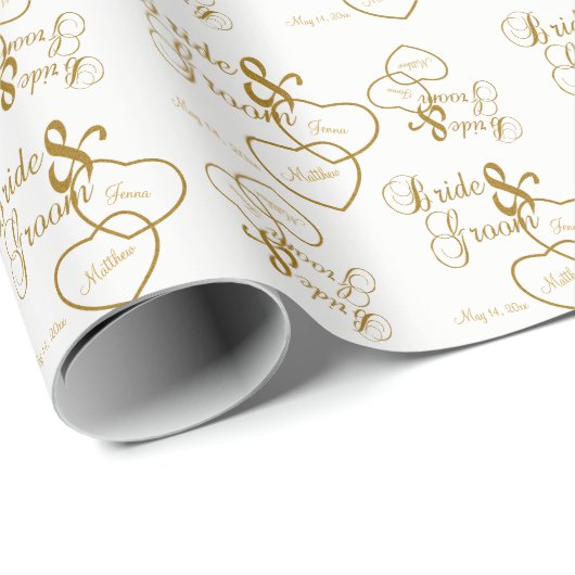Mooie witte bruiloft met gouden schrift beletterin cadeaupapier (Rol Hoek)