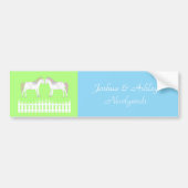 Mooie witte bruiloft paarden op maat bumpersticker (Voorkant)
