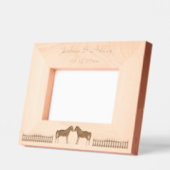 Mooie witte bruiloft paarden op maat gegraveerde lijstjes (Links)