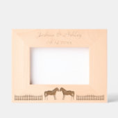 Mooie witte bruiloft paarden op maat gegraveerde lijstjes (Voorkant)