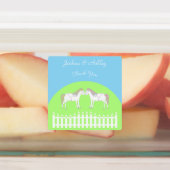 Mooie witte bruiloft paarden op maat labels (Aangebracht)