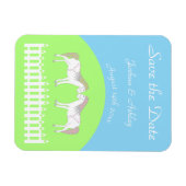 Mooie witte bruiloft paarden op maat magneet (Horizontaal)