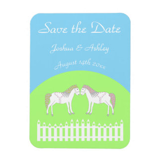 Mooie witte bruiloft paarden op maat magneet