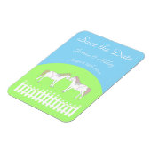 Mooie witte bruiloft paarden op maat magneet (Linkerzijde)