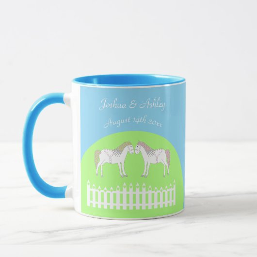 Mooie witte bruiloft paarden op maat mok (Links)