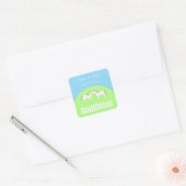 Mooie witte bruiloft paarden op maat vierkante sticker (Envelop)