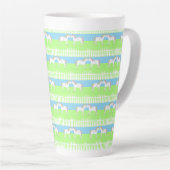 Mooie witte bruiloft paarden patroon latte mok (Rechterhoek)