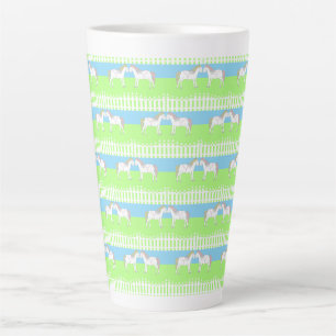 Mooie witte bruiloft paarden patroon latte mok