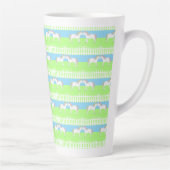 Mooie witte bruiloft paarden patroon latte mok (Rechts)