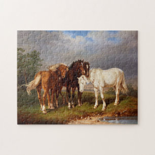  mooie witte bruine paarden legpuzzel