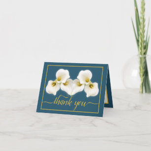 Mooie witte Calla lelies bloemenchic bedankt Kaart