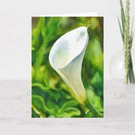 Mooie witte Calla Lily Garden Art Note Kaart
