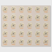 Mooie witte Cockerpoo Originele Digitale Kunst Cadeaupapier (Vlak)
