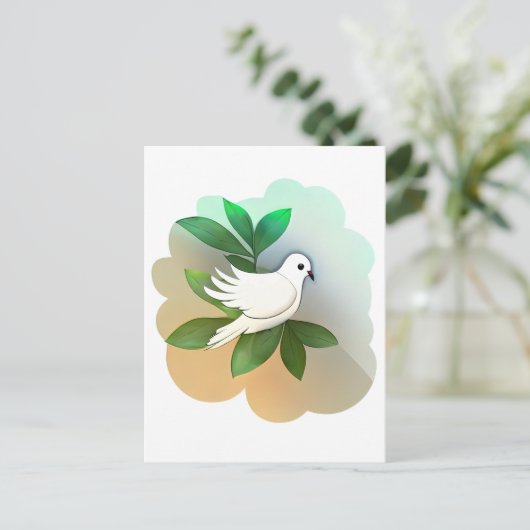 Mooie witte dove briefkaart (Staand voorkant)