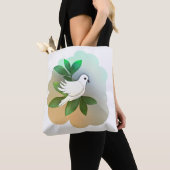 Mooie witte dove tote bag (Dichtbij)