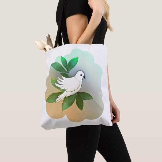 Mooie witte dove tote bag (Dichtbij)