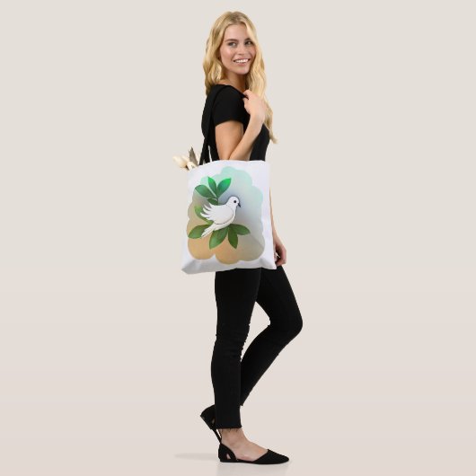 Mooie witte dove tote bag (Op model)