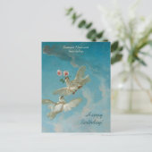 Mooie witte doven roos 1262 Boucher Birthday Briefkaart (Staand voorkant)